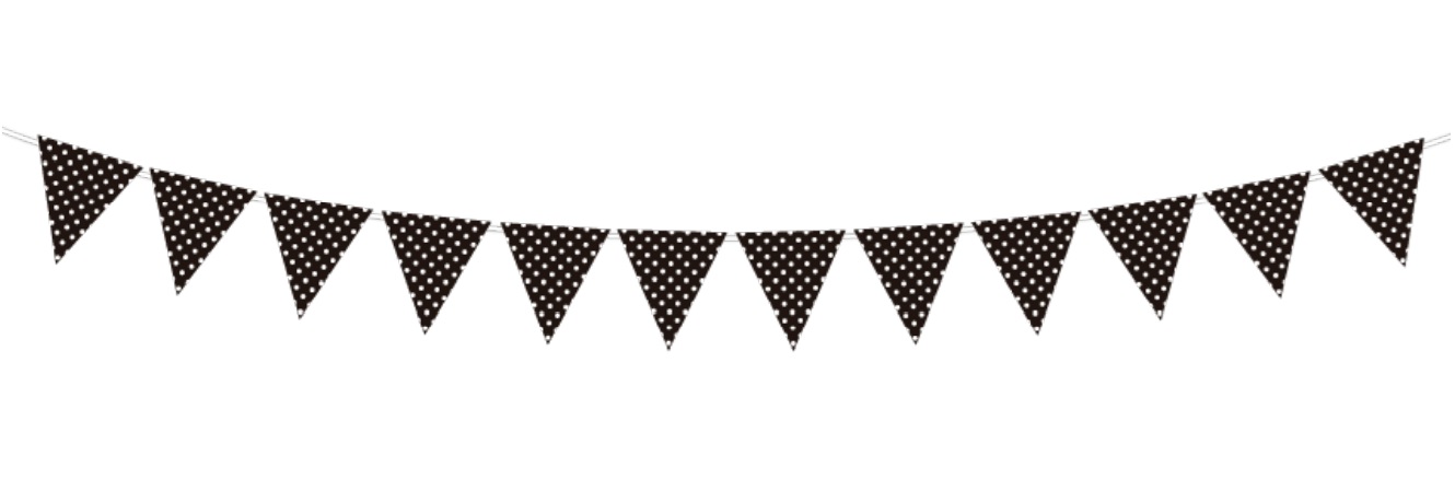 BANDERIN TRIANGULO POLKA NEGRO
