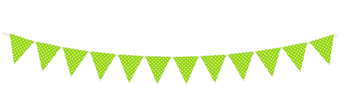 BANDERIN TRIANGULO POLKA VERDE LIMON