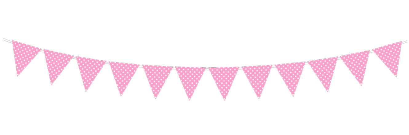 BANDERIN TRIANGULO POLKA ROSA 