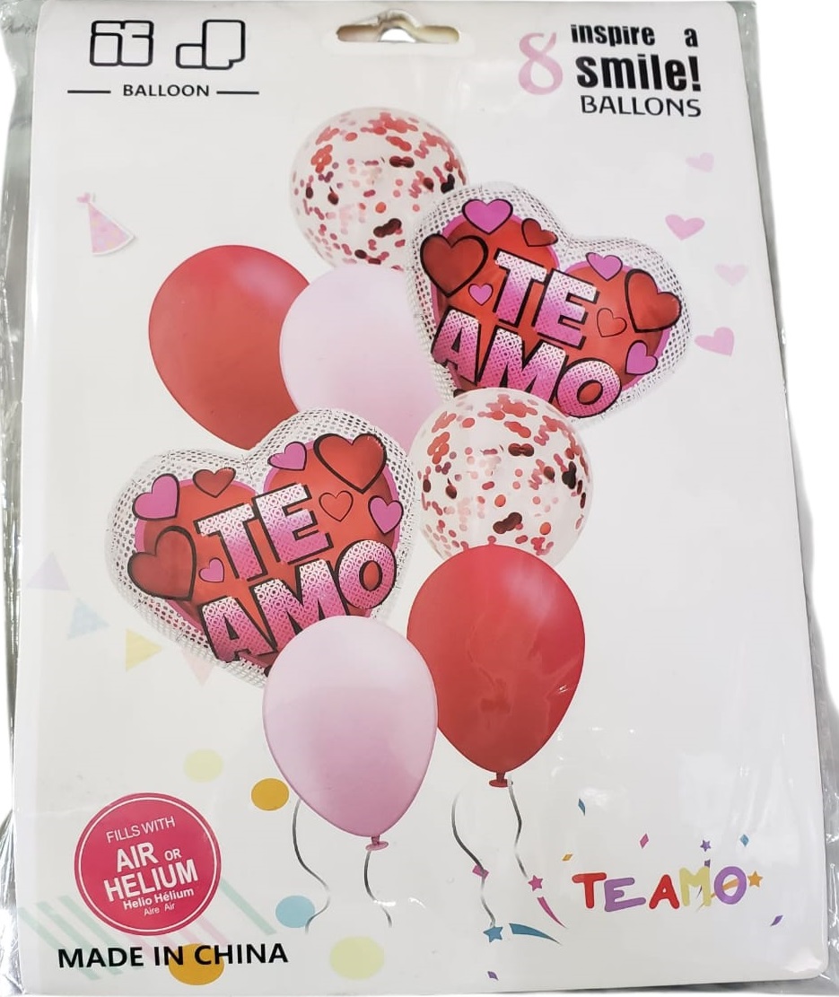 SET GLOBO TE AMO CORAZON Y VEJIGAS