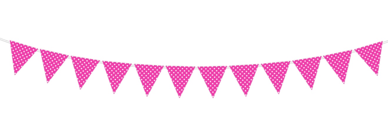 BANDERIN TRIANGULO POLKA FUCSIA