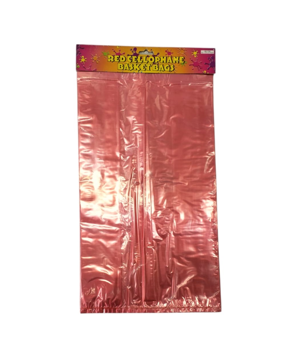 BOLSA CELOFAN ROJA TRANSPARENTE