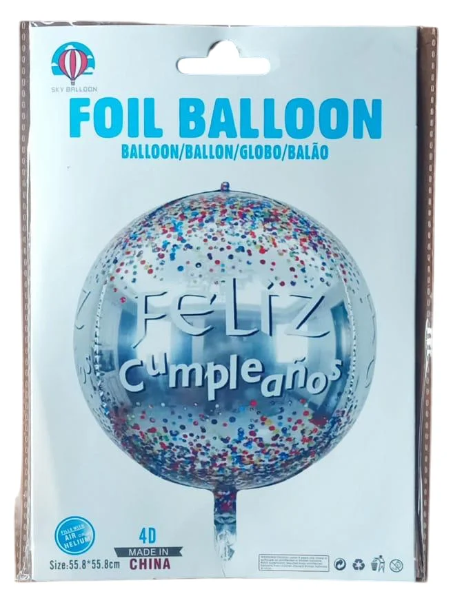GLOBO METALICO 4D GRIS