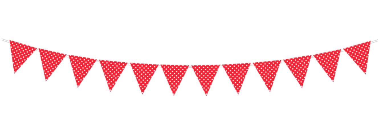 BANDERIN TRIANGULO POLKA ROJO